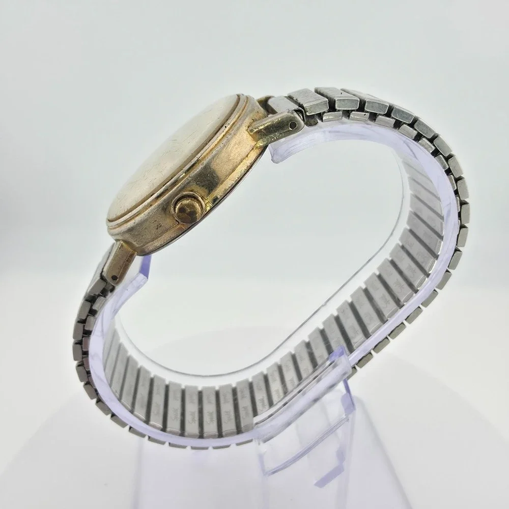 Vintage TIMEX INDIGLO 'Easy Reader' Men's Watch Stretch Band Stainless Steel